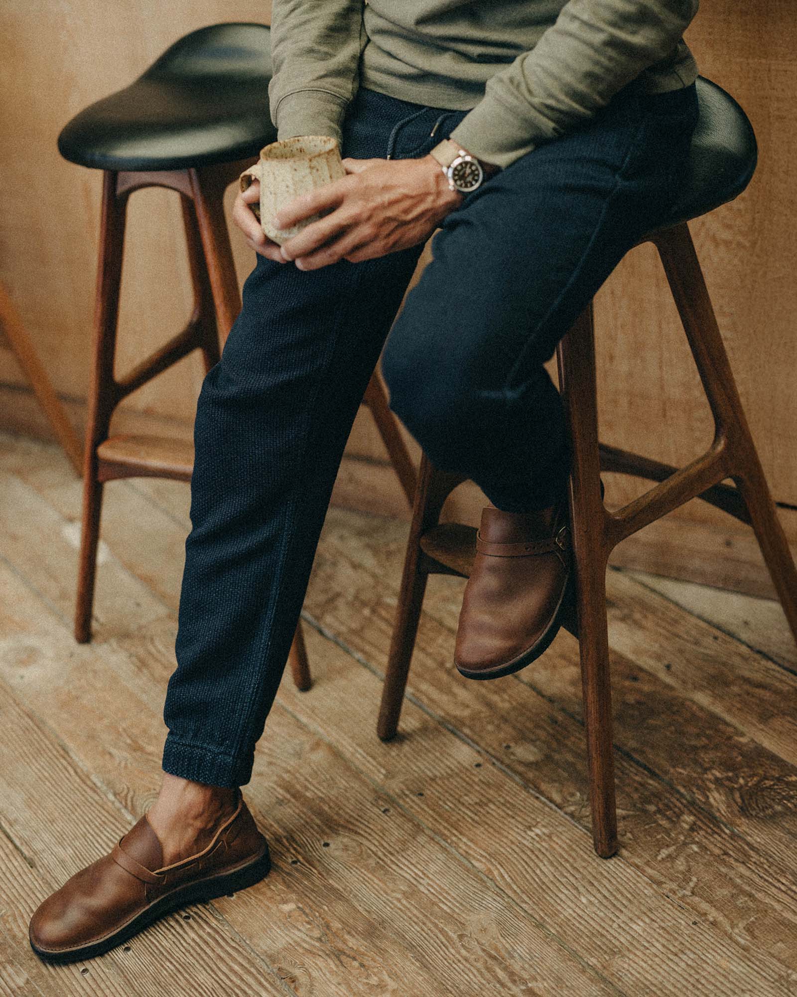 The Apres Pant in Rinsed Indigo Sashiko - Image 2